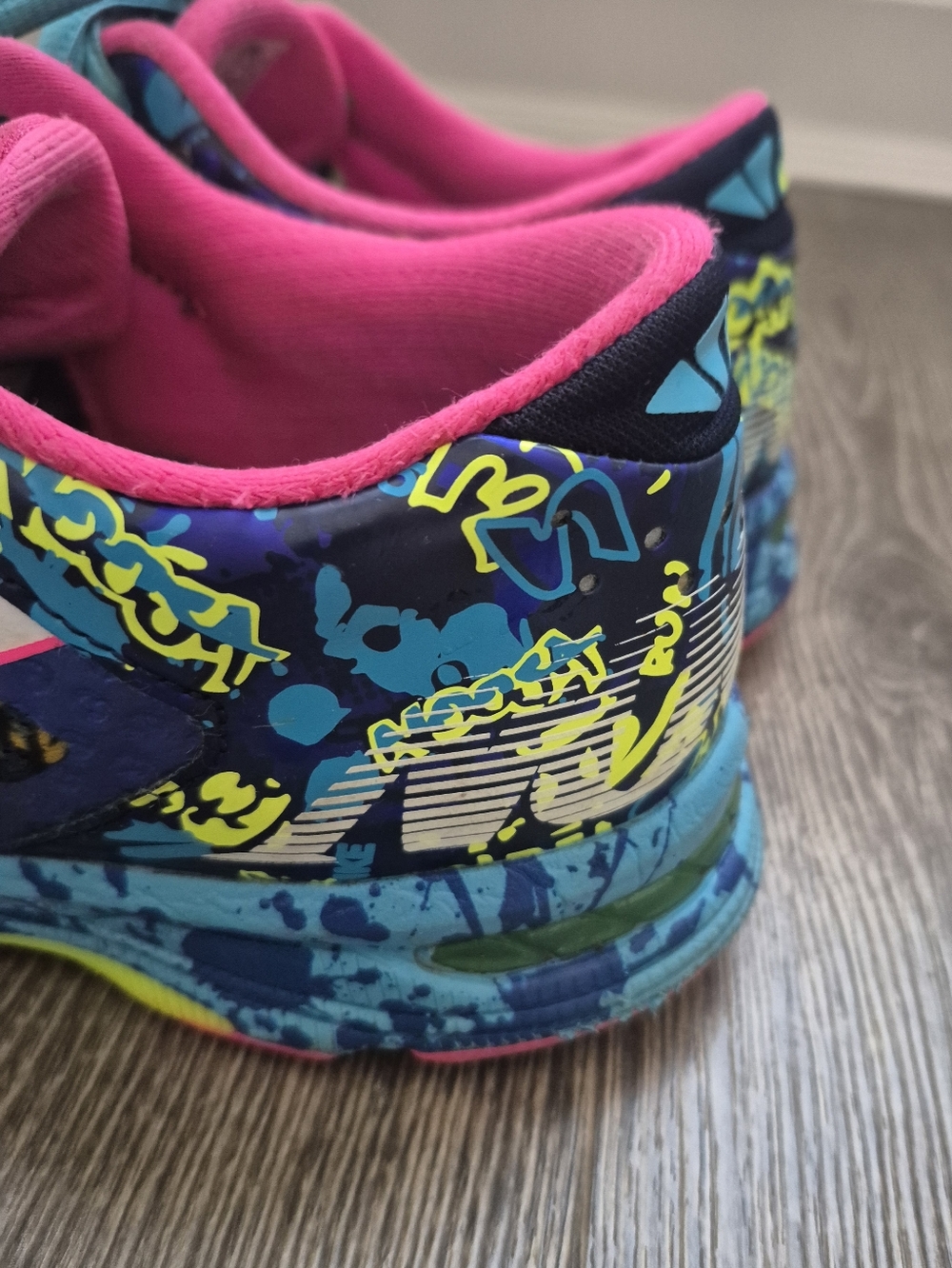 Asics Women's Noosa Gel Multicolor Graphic Running Sneakers - Pink & Teal Size 8 - Picture 5 of 10